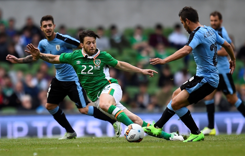 Harry Arter in action for Ireland during their win over Uruguay