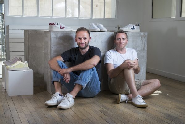 VEJA Founders Sébastien Kopp and François-Ghislain Morillion sitting on the floor